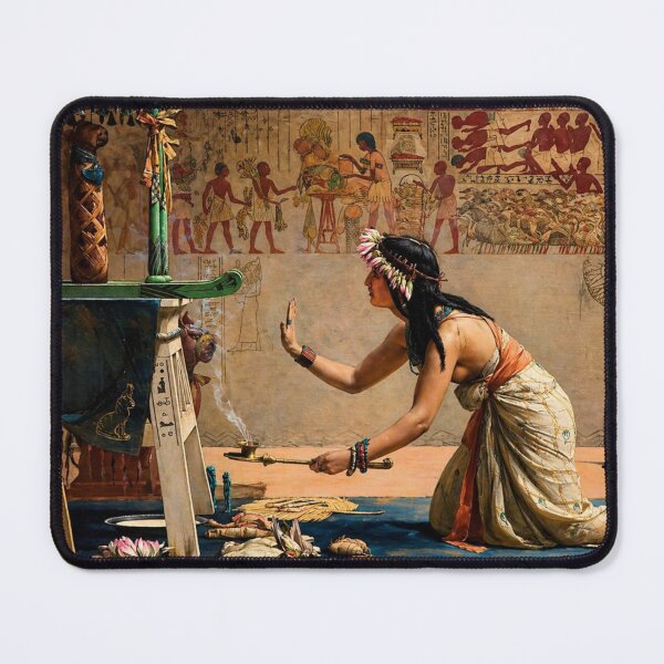 Item preview, Ancient Egypt Art Realism Priestess Ritual Scene for History Art Lovers designed and sold by RickE.