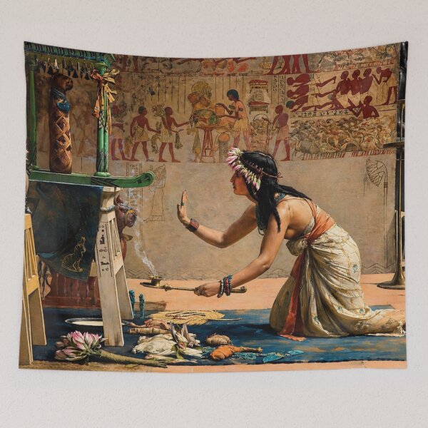 Item preview, Ancient Egypt Art Realism Priestess Ritual Scene for History Art Lovers designed and sold by RickE.