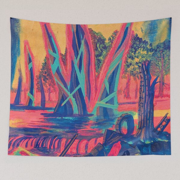 Item preview, Neon Plastic Shards Art Print designed and sold by Dominika Brodowska.