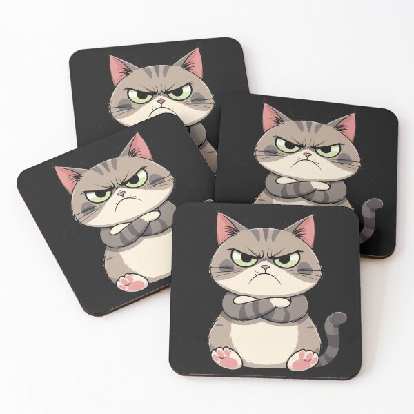 Item preview, Grumpy Cat Anti Social Mood Funny Introvert Cartoon Design designed and sold by KaozTempest.