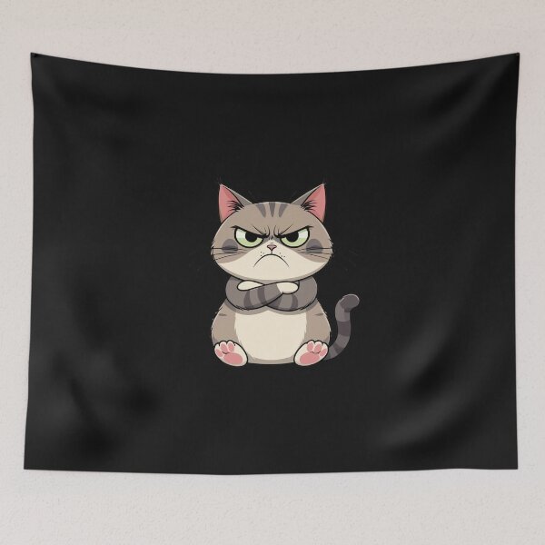 Item preview, Grumpy Cat Anti Social Mood Funny Introvert Cartoon Design designed and sold by KaozTempest.