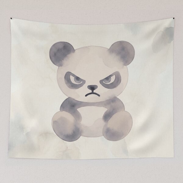 Item preview, Grumpy Panda Minimalist Watercolor Cute Cartoon Art designed and sold by MarCinu Art.