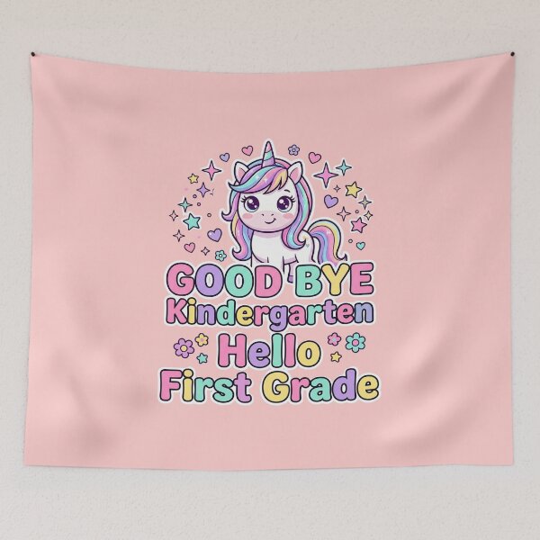 Item preview, Good Bye Kindergarten Hello First Grade Pastel Unicorn Cute Girls Back To School Gift designed and sold by Im-Ara.