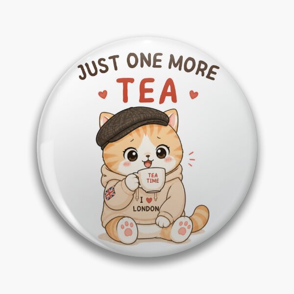 Item preview, Just One More Tea Cat | Cute Kawaii Aesthetic | Cozy London Mood Design designed and sold by The Mood Index.