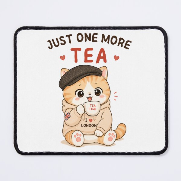 Item preview, Just One More Tea Cat | Cute Kawaii Aesthetic | Cozy London Mood Design designed and sold by The Mood Index.