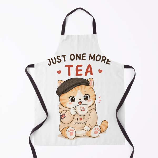 Item preview, Just One More Tea Cat | Cute Kawaii Aesthetic | Cozy London Mood Design designed and sold by The Mood Index.