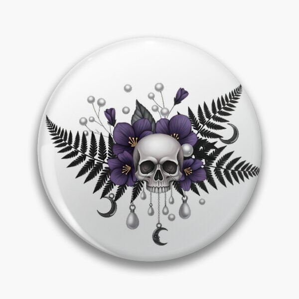 Artikelvorschau, Geschenk für einen Totenkopf mit violettem Farn entworfen und verkauft von IllumeInk.