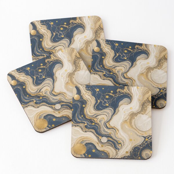 Item preview, Navy & Silver Marble Elegance with Tangerine Accents designed and sold by annenambiro.
