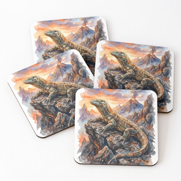 Item preview, Komodo Dragon Varanus Komodoensis Volcanic Sunset designed and sold by RubisLeaf.