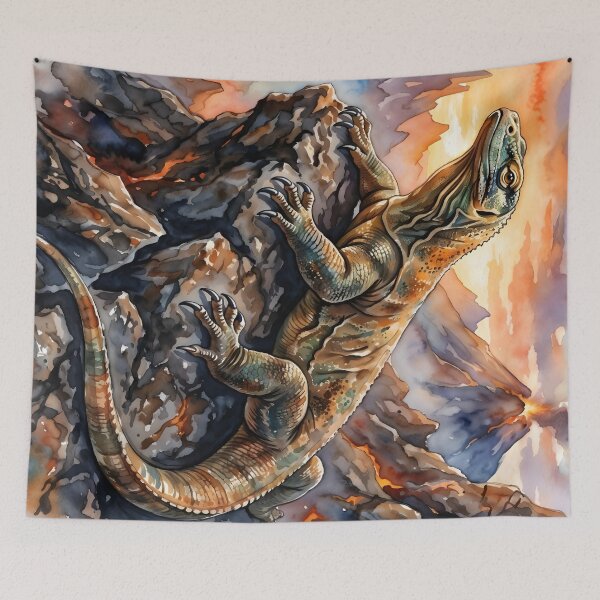 Item preview, Komodo Dragon Varanus Komodoensis Volcanic Sunset designed and sold by RubisLeaf.