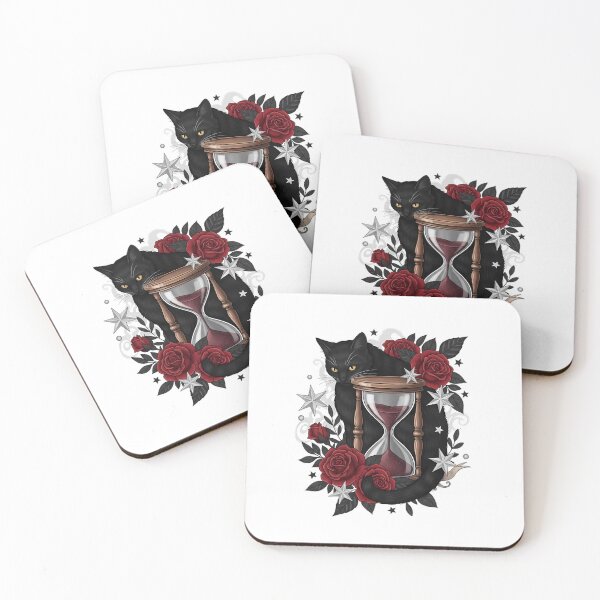 Item preview, Black Cat Hourglass Rose Gift designed and sold by IllumeInk.