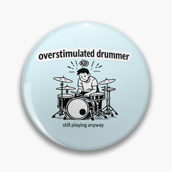 Item preview, Overstimulated Drummer Funny Music Chaos designed and sold by Retr0Tshirts.