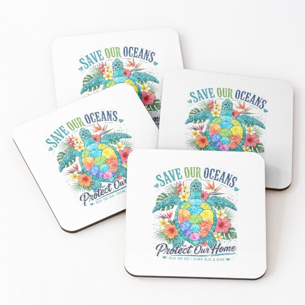 Item preview, Sea turtle ocean conservation sticker - Save Our Oceans Protect Our Home designed and sold by KymeraStudio25.
