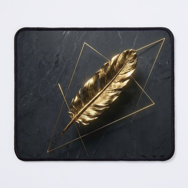 Item preview, THE GOLDEN RISHI: Luxury Marble & Liquid Gold Feather Art designed and sold by Nafas Wing.