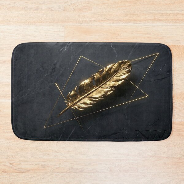 Item preview, THE GOLDEN RISHI: Luxury Marble & Liquid Gold Feather Art designed and sold by Nafas Wing.
