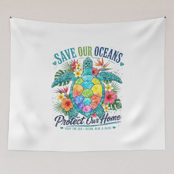 Item preview, Sea turtle ocean conservation sticker - Save Our Oceans Protect Our Home designed and sold by KymeraStudio25.