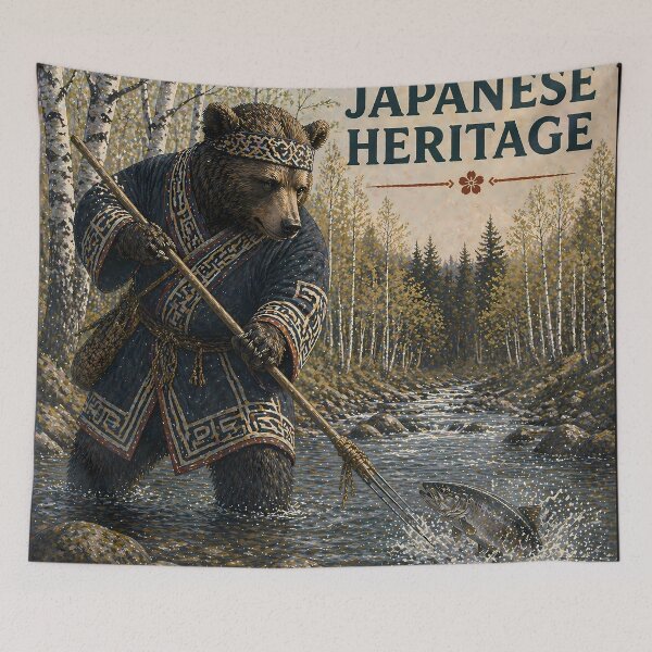 Item preview, Japanese Ainu Kuma Bear Warrior Spirit designed and sold by AuraloomAtelier.