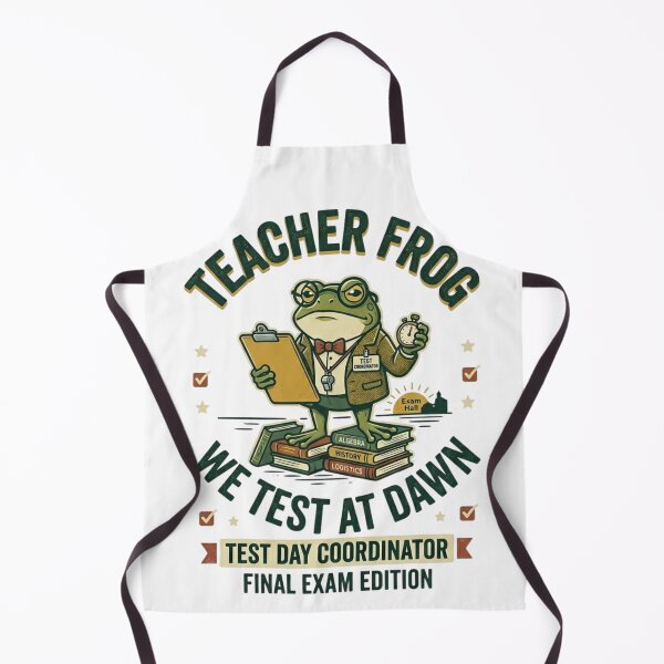 Item preview, Teacher Frog We Test At Dawn - Final Exam Test Day Coordinator Humor designed and sold by Mbayrek.