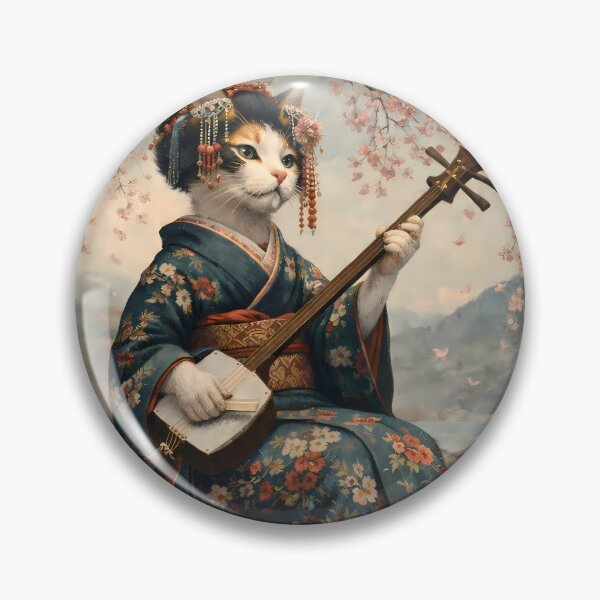 Item preview, Japanese Geiko Cat Traditional Art designed and sold by AuraloomAtelier.