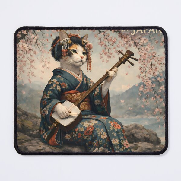Item preview, Japanese Geiko Cat Traditional Art designed and sold by AuraloomAtelier.