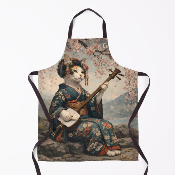Item preview, Japanese Geiko Cat Traditional Art designed and sold by AuraloomAtelier.
