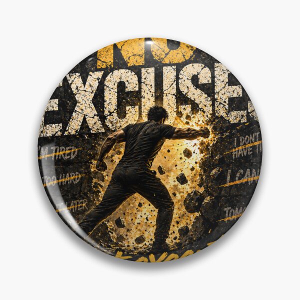 Item preview, No Excuses – Just Execution | Discipline & Hustle Motivational Sticker designed and sold by Wander Pop Studio.