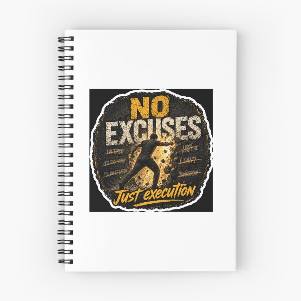 Item preview, No Excuses – Just Execution | Discipline & Hustle Motivational Sticker designed and sold by Wander Pop Studio.