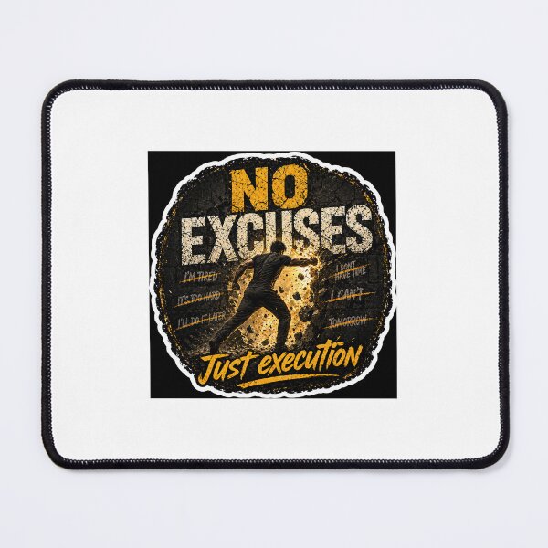 Item preview, No Excuses – Just Execution | Discipline & Hustle Motivational Sticker designed and sold by Wander Pop Studio.