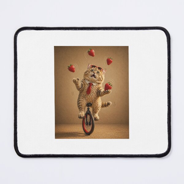 Item preview, Clumsy Cat Juggling Strawberries designed and sold by LovelyCatGalaxy.