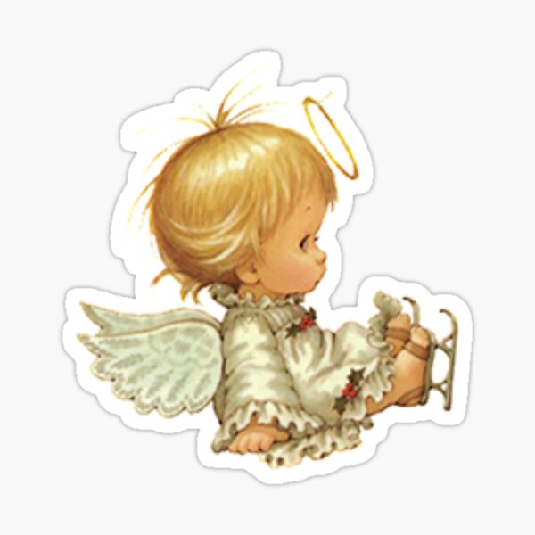 Vista previa del artículo con la obra «Lindo accidente de patinaje de ángel bebé de Navidad», diseñado y vendido por MurphyMorganGifts.