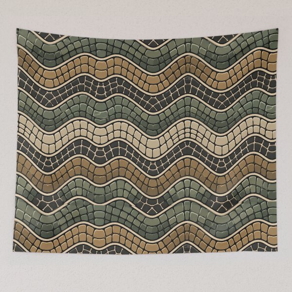 Item preview, Wavy green crocodile scale abstract duvet cover designed and sold by Kentala.