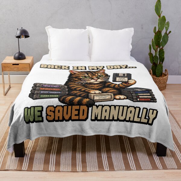 Item preview, Back In My Day We Saved Manually Cat – Funny Retro Gamer Cat, Floppy Disk Gaming Meme, Vintage Gaming Humor designed and sold by chrstnslts.
