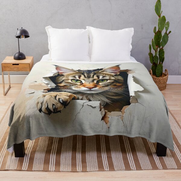 Artikelvorschau, 3D-Katzenillusion – Katze späht durch eine Papierwand entworfen und verkauft von The Digital Compass.