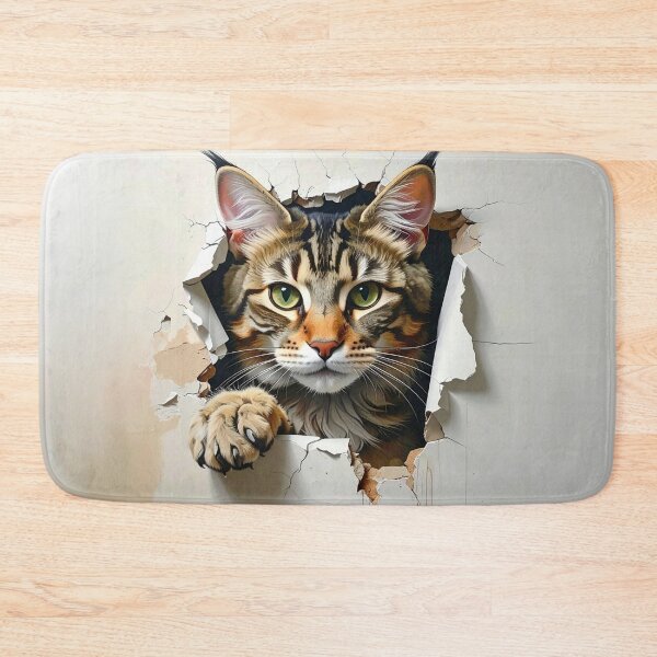 Artikelvorschau, 3D-Katzenillusion – Katze späht durch eine Papierwand entworfen und verkauft von The Digital Compass.