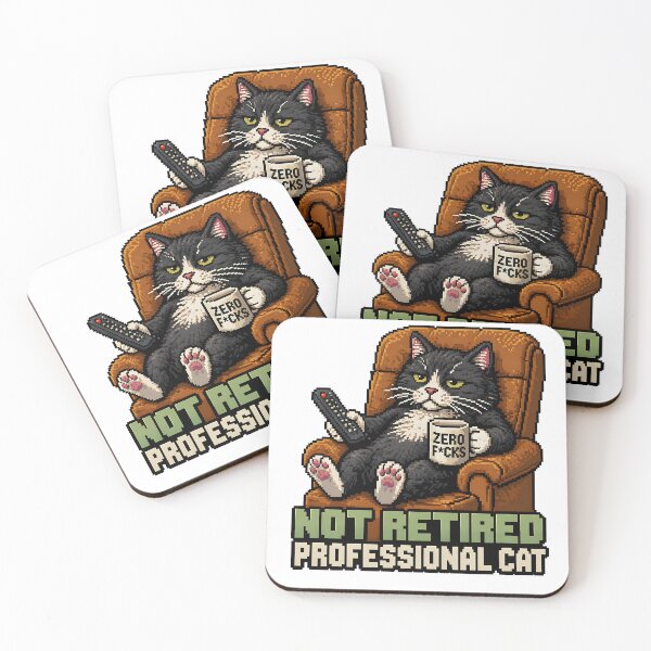 Item preview, Not Retired Professional Cat – Funny Lazy Cat Meme, Zero Fcks Given Cat, Sarcastic Cat Lover Gift designed and sold by chrstnslts.