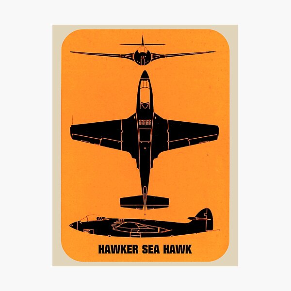 Item preview, Hawker Sea Hawk British 1950s Jet Fighter Silhouettes designed and sold by MilitaryMart.