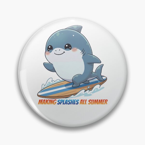 Item preview, Surfing Shark Making Splashes All Summer  designed and sold by Nature's Chibis.