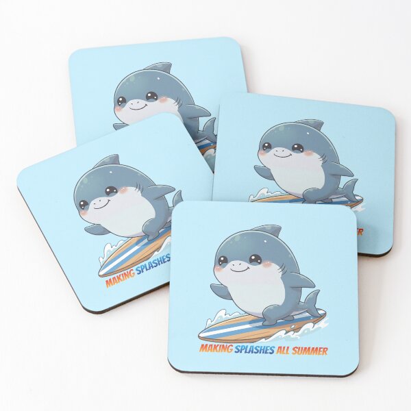 Item preview, Surfing Shark Making Splashes All Summer  designed and sold by Nature's Chibis.