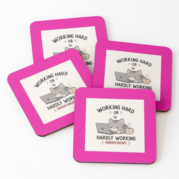 Item preview, Working Hard or Hardly Working Cat designed and sold by BALAVINISHA.