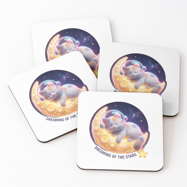 Item preview, Cosmic Cat-Stronaut's Lunar Nap - Cute Space Dreamer art designed and sold by Andreza NativeHue Oficial.