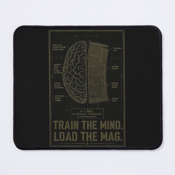 Item preview, Train the Mind Load the Mag – Tactical Mindset Design | Military Psychology Motivation Graphic designed and sold by Savage Discipleship.