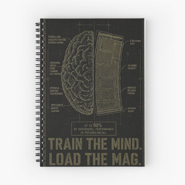 Item preview, Train the Mind Load the Mag – Tactical Mindset Design | Military Psychology Motivation Graphic designed and sold by Savage Discipleship.