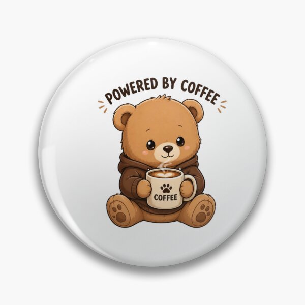Item preview, Teddy Bear Coffee Cute Kawaii Bear Powered By Coffee Sticker designed and sold by Cute-Corne.