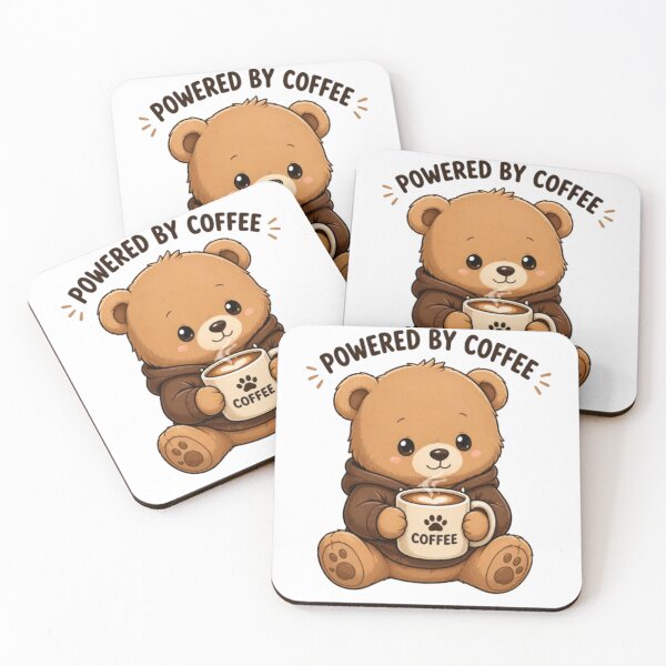 Item preview, Teddy Bear Coffee Cute Kawaii Bear Powered By Coffee Sticker designed and sold by Cute-Corne.