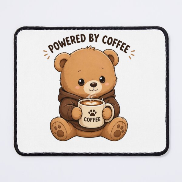 Item preview, Teddy Bear Coffee Cute Kawaii Bear Powered By Coffee Sticker designed and sold by Cute-Corne.