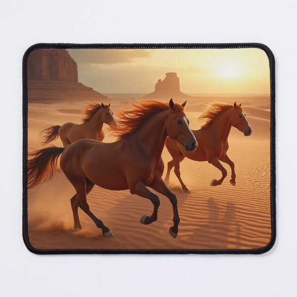 Item preview, Horses running at desert sunset designed and sold by Creative Visualize.