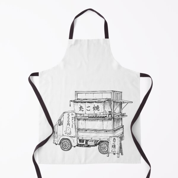 Item preview, Minimalist Japanese Takoyaki Food Truck Ink Art designed and sold by LumePrint.