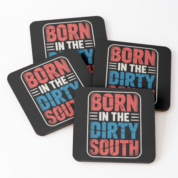 Item preview, Born in the Dirty South Bold Square Grit Badge designed and sold by OldGloryForge.