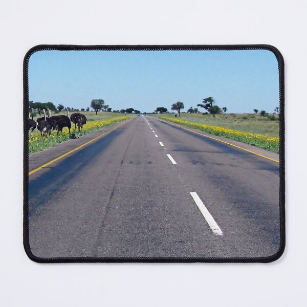 Item preview, Ostriches on the Trans-Kalahari Highway, Botswana designed and sold by JaneFlowersAfrica.