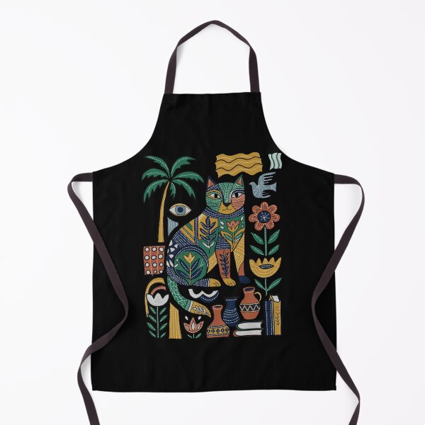 Item preview, Bohemian Mystical Cat Folk Art Illustration  designed and sold by LeshanArt.